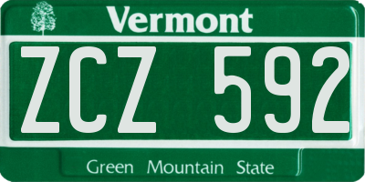 VT license plate ZCZ592