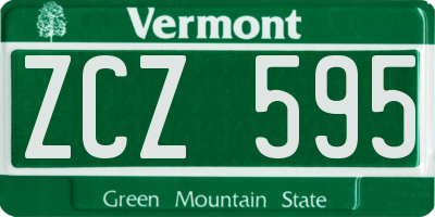 VT license plate ZCZ595