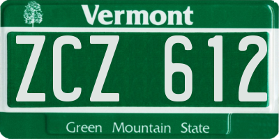 VT license plate ZCZ612