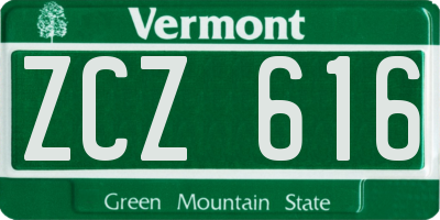 VT license plate ZCZ616