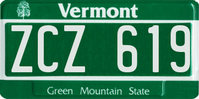 VT license plate ZCZ619