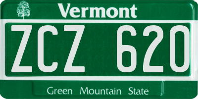 VT license plate ZCZ620