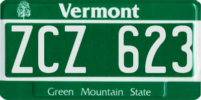 VT license plate ZCZ623
