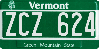 VT license plate ZCZ624
