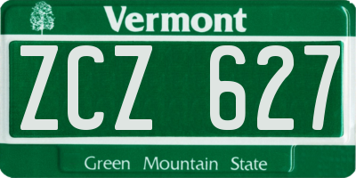 VT license plate ZCZ627