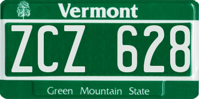 VT license plate ZCZ628