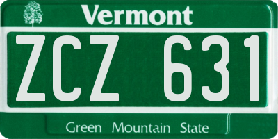 VT license plate ZCZ631