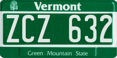 VT license plate ZCZ632