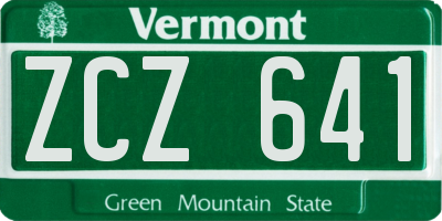 VT license plate ZCZ641