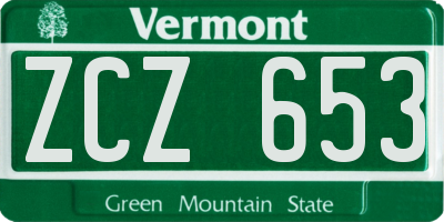 VT license plate ZCZ653