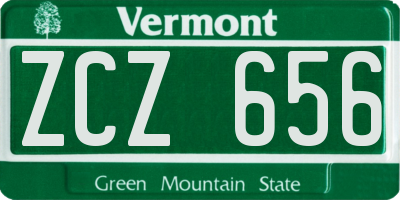VT license plate ZCZ656
