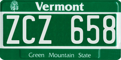 VT license plate ZCZ658