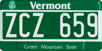 VT license plate ZCZ659