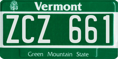 VT license plate ZCZ661