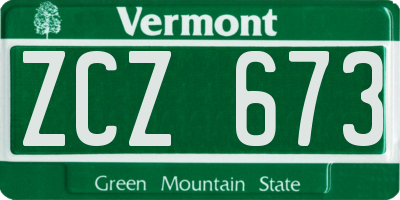 VT license plate ZCZ673