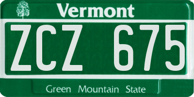 VT license plate ZCZ675