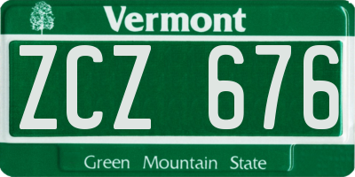 VT license plate ZCZ676
