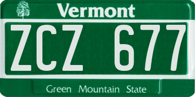 VT license plate ZCZ677