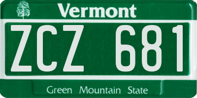 VT license plate ZCZ681