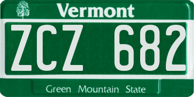 VT license plate ZCZ682