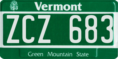 VT license plate ZCZ683