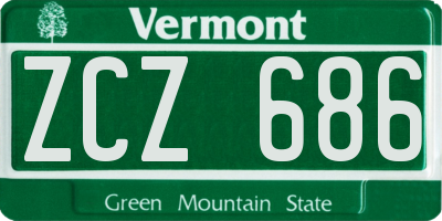 VT license plate ZCZ686