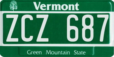 VT license plate ZCZ687