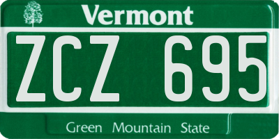 VT license plate ZCZ695