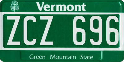 VT license plate ZCZ696