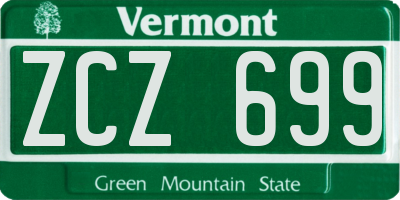 VT license plate ZCZ699