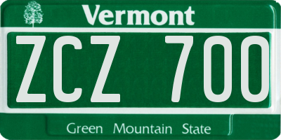VT license plate ZCZ700