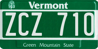 VT license plate ZCZ710