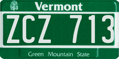 VT license plate ZCZ713