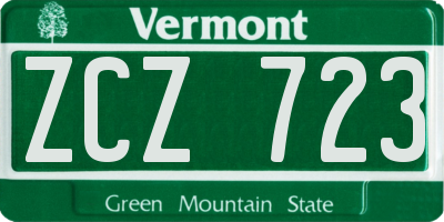 VT license plate ZCZ723