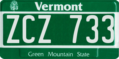 VT license plate ZCZ733