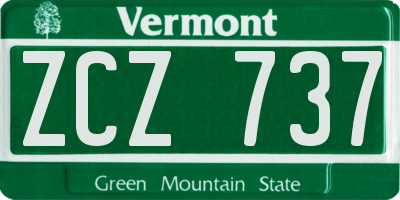 VT license plate ZCZ737