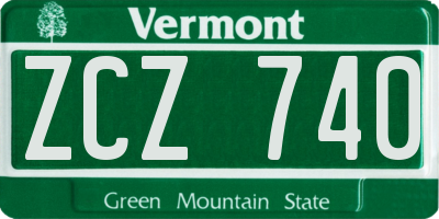 VT license plate ZCZ740