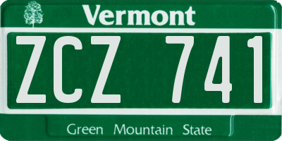 VT license plate ZCZ741