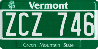 VT license plate ZCZ746