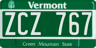 VT license plate ZCZ767