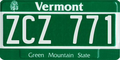 VT license plate ZCZ771