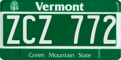 VT license plate ZCZ772