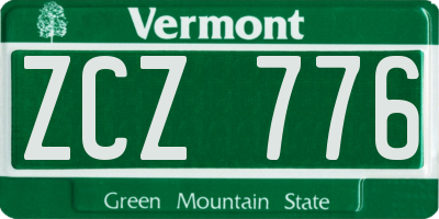 VT license plate ZCZ776
