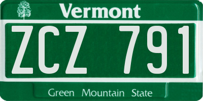 VT license plate ZCZ791