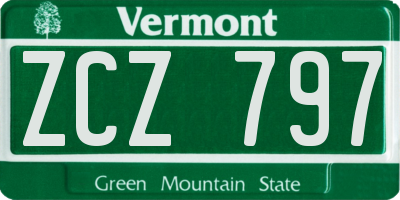 VT license plate ZCZ797