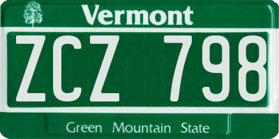 VT license plate ZCZ798