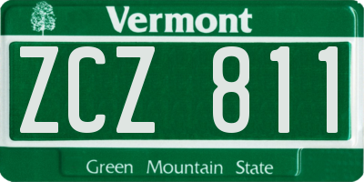 VT license plate ZCZ811