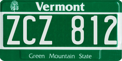 VT license plate ZCZ812