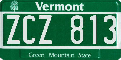 VT license plate ZCZ813