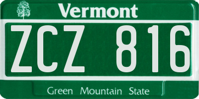 VT license plate ZCZ816